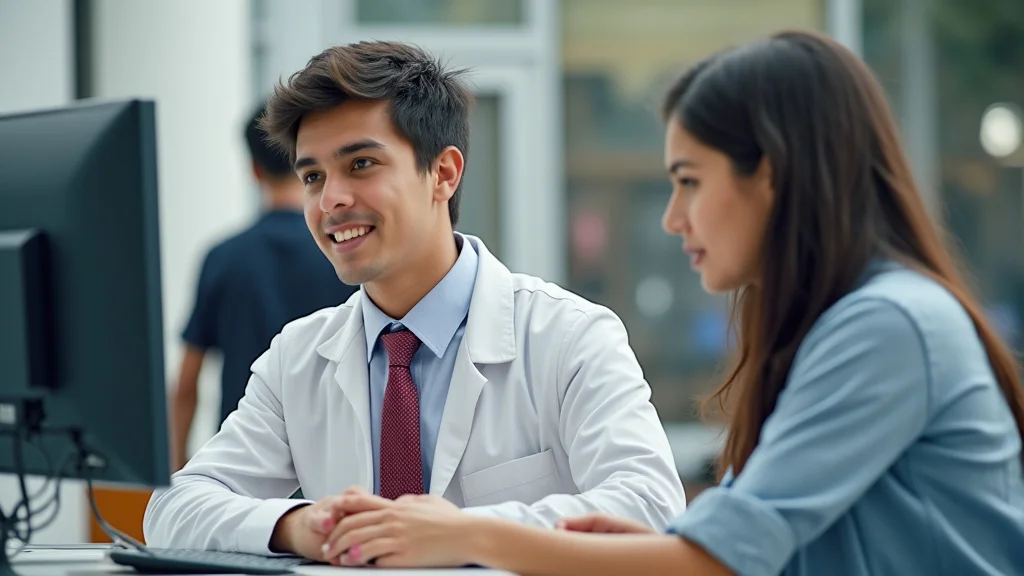 The image shows a person looking at a computer screen displaying the SSC result online, guiding steps.